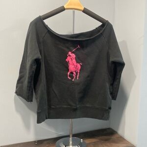 Off the shoulder 3/4 sleeve sweatshirt